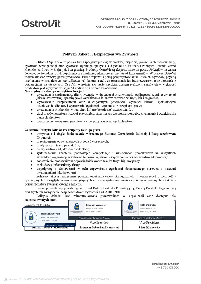 Polityka Jakości i Bezpieczeństwa